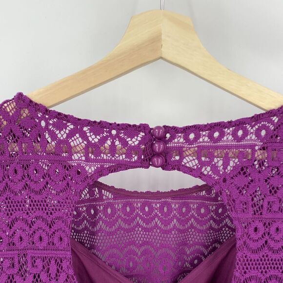 Plenty by Tracy Reese Dress Womens Size 2P Purple Estella Lace Fit & Flare B12 - Picture 6 of 10